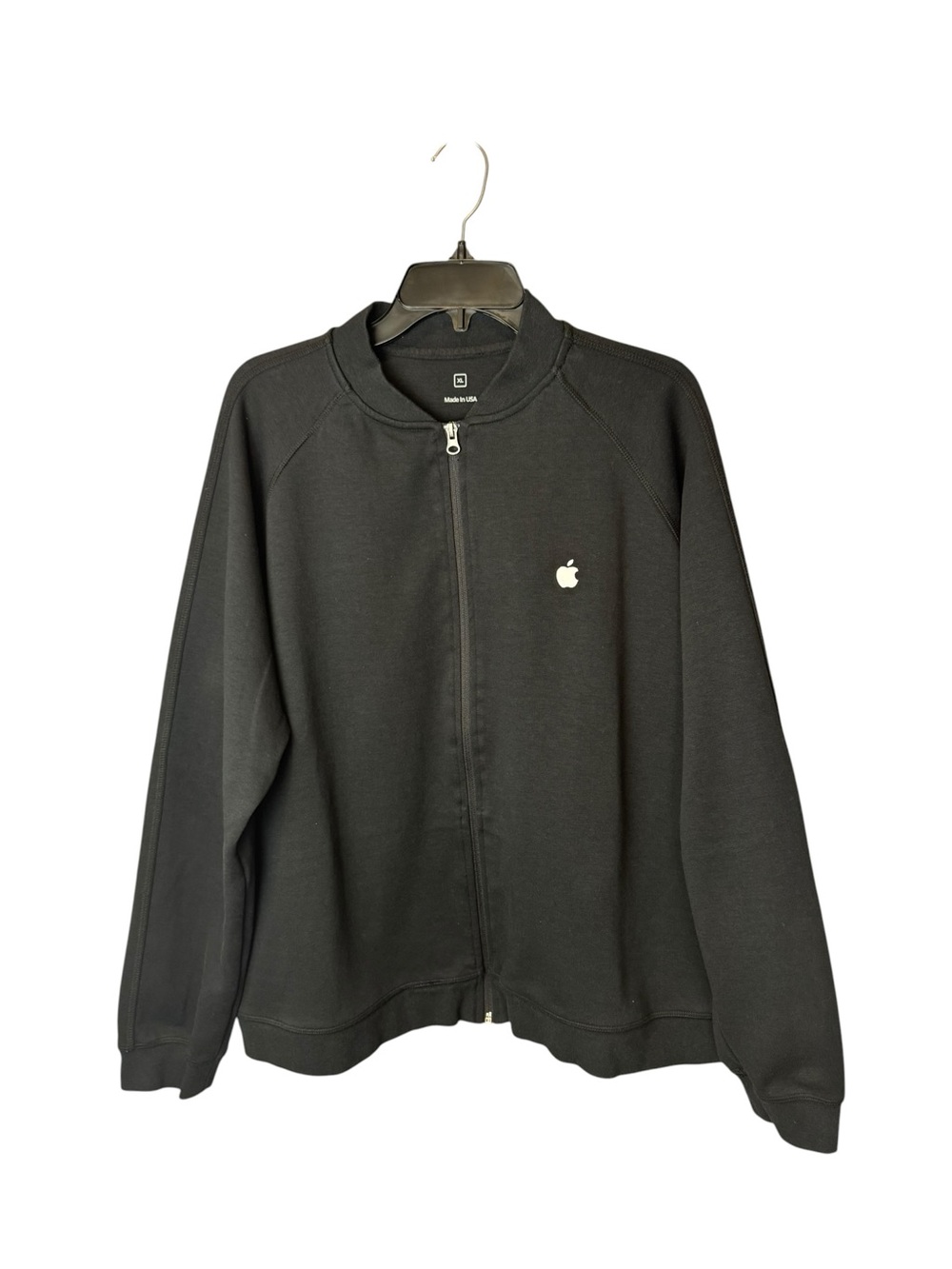 Apple Black Zip Up Bomber Sweatshirt Top XL